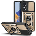 Anti-drop Phone Case For Oppo A17 4G, Ring Kickstand Mobile Phone Case with Slide Camera Lens Cover