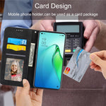 DIERFENG DF-03 Läderfodral till Oppo Reno8 5G (Global Version), Plånboksfodral med stativ och tryck