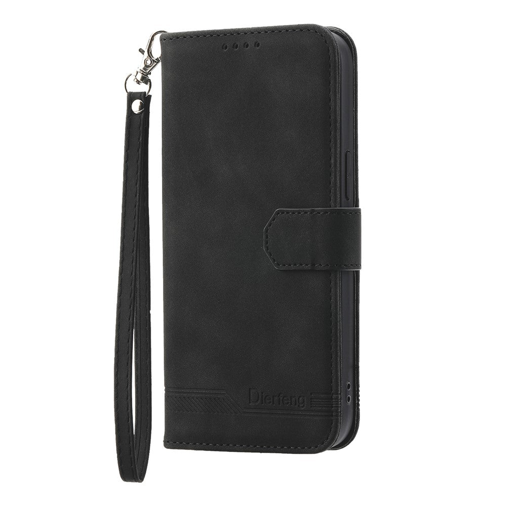 DIERFENG DF-03 for Xiaomi 12T 5G / Redmi K50 Ultra 5G Lines Imprinted Leather Case Wallet Stand Cell Phone Cover