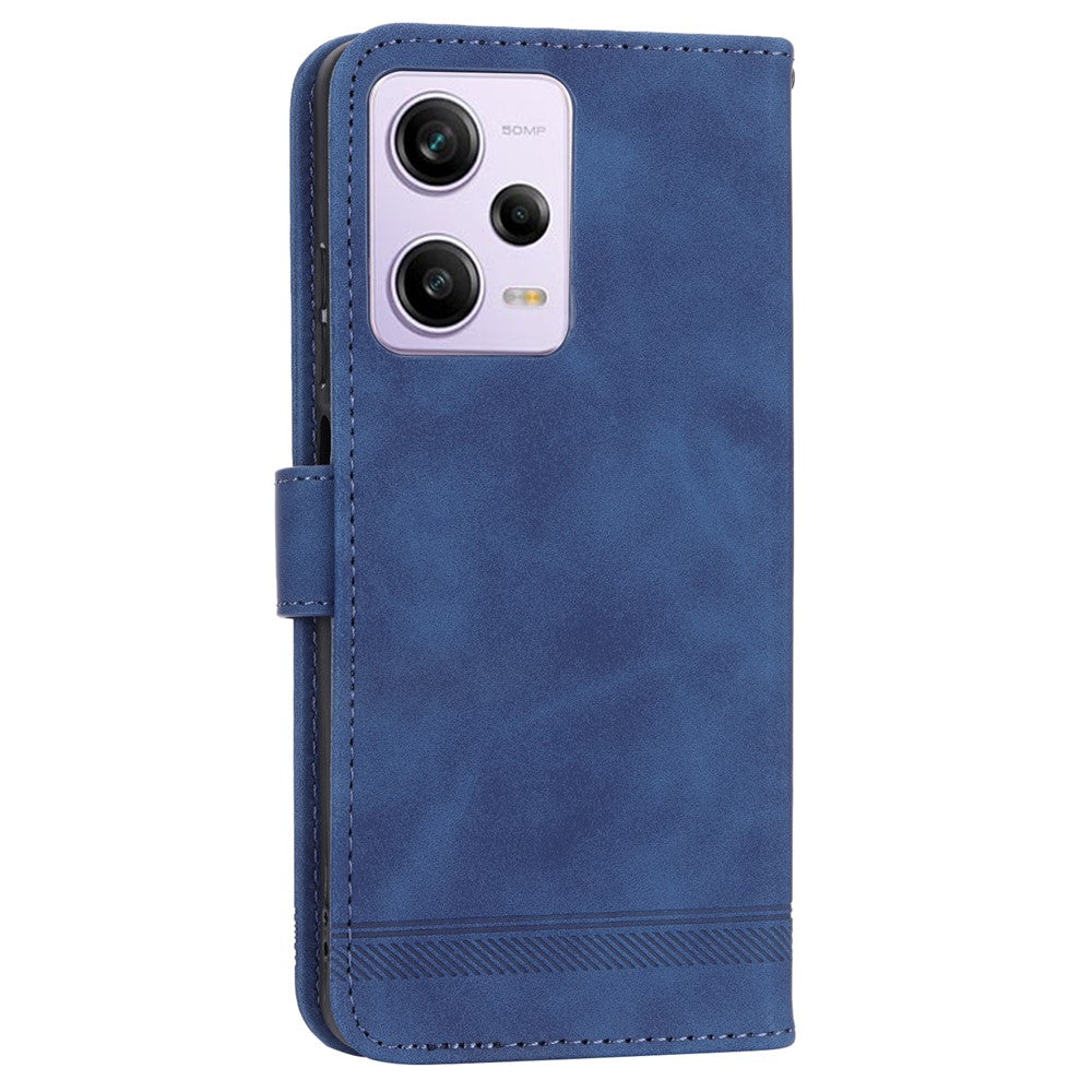 DIERFENG DF-03 For Xiaomi Redmi Note 12 Pro 5G / Note 12 Pro Speed 5G / Poco X5 Pro 5G Lines Imprinted Phone Case Flip Stand PU Leather Wallet Cover
