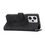 DIERFENG DF-03 For Xiaomi Redmi Note 12 Pro+ 5G Lines Imprinted Leather Wallet Phone Case Flip Stand Anti-drop Cover