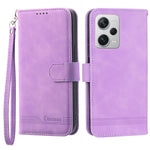 DIERFENG DF-03 For Xiaomi Redmi Note 12 Pro+ 5G Lines Imprinted Leather Wallet Phone Case Flip Stand Anti-drop Cover