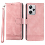 DIERFENG DF-03 For Xiaomi Redmi Note 12 Pro+ 5G Lines Imprinted Leather Wallet Phone Case Flip Stand Anti-drop Cover