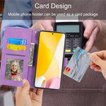 DIERFENG DF-03 For Xiaomi 12 Lite 5G Leather Phone Case Wallet Lines Imprinted Pattern Phone Stand Cover