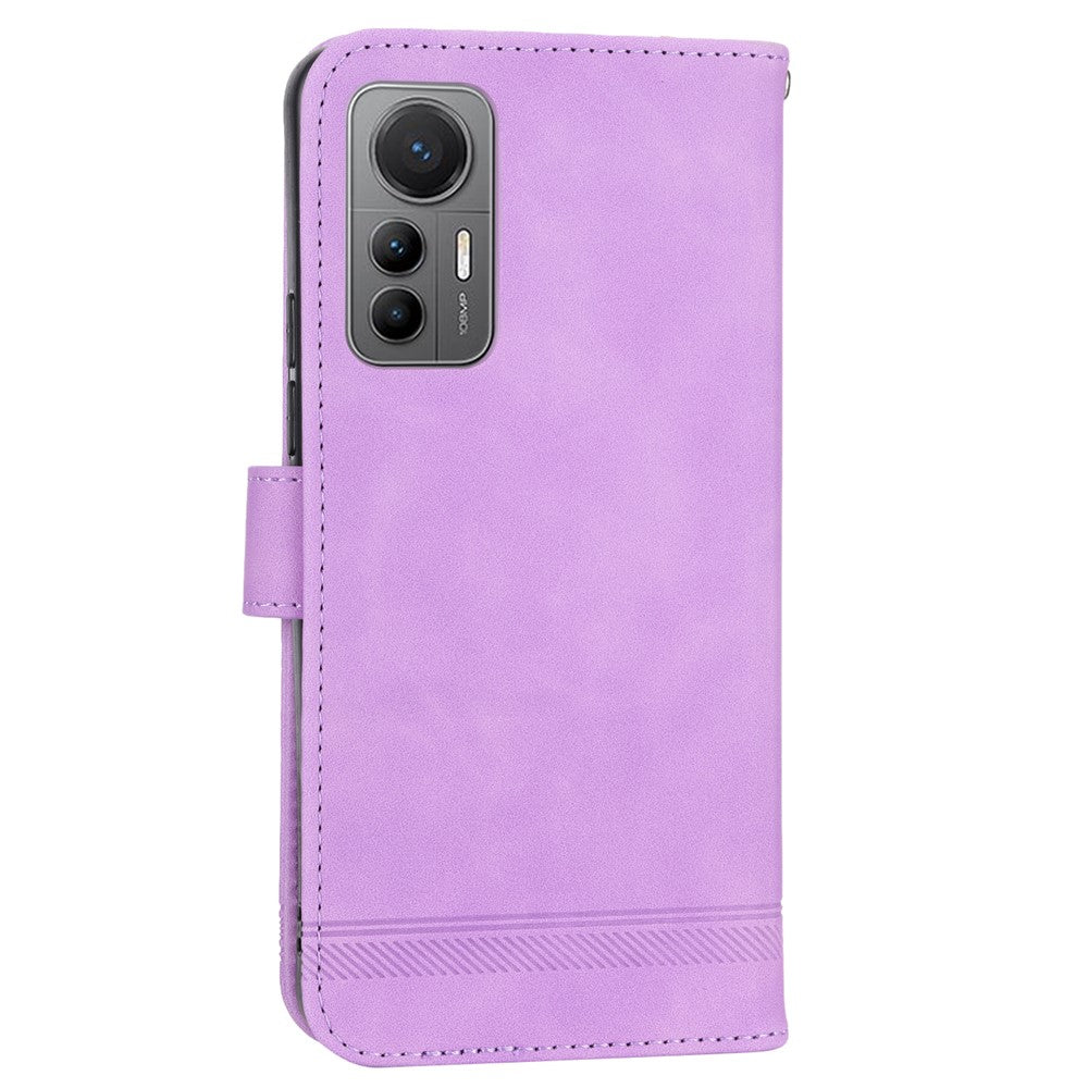 DIERFENG DF-03 For Xiaomi 12 Lite 5G Leather Phone Case Wallet Lines Imprinted Pattern Phone Stand Cover