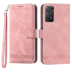 DIERFENG DF-03 for Xiaomi Redmi Note 12 Pro 4G / 11 Pro 4G (MediaTek) / Note 11 Pro 5G (Qualcomm) Phone Case Stand PU Leather Lines Imprinted Phone Wallet Cover
