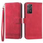 DIERFENG DF-03 for Xiaomi Redmi Note 12 Pro 4G / 11 Pro 4G (MediaTek) / Note 11 Pro 5G (Qualcomm) Phone Case Stand PU Leather Lines Imprinted Phone Wallet Cover