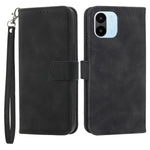 DIERFENG DF-03 Cell Phone Wallet Case for Xiaomi Redmi A1 4G / A2 4G, PU Leather Stand Phone Cover Lines Imprinted