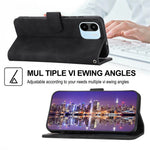 DIERFENG DF-03 Cell Phone Wallet Case for Xiaomi Redmi A1 4G / A2 4G, PU Leather Stand Phone Cover Lines Imprinted