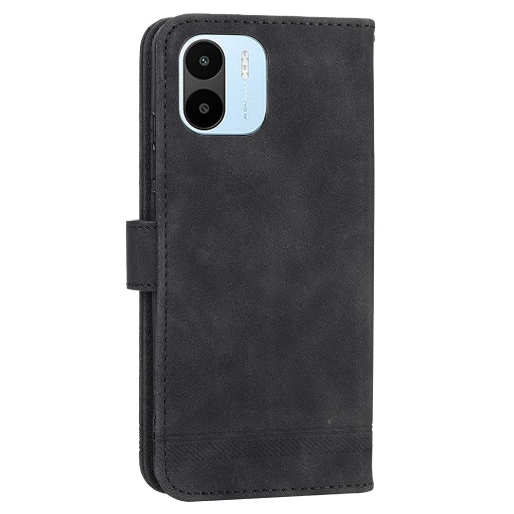 DIERFENG DF-03 Cell Phone Wallet Case for Xiaomi Redmi A1 4G / A2 4G, PU Leather Stand Phone Cover Lines Imprinted