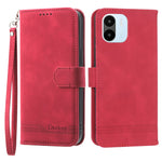 DIERFENG DF-03 Cell Phone Wallet Case for Xiaomi Redmi A1 4G / A2 4G, PU Leather Stand Phone Cover Lines Imprinted