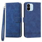DIERFENG DF-03 Cell Phone Wallet Case for Xiaomi Redmi A1 4G / A2 4G, PU Leather Stand Phone Cover Lines Imprinted