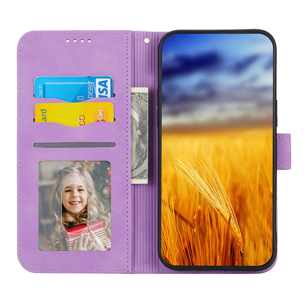 DIERFENG DF-03 Mobile Phone Case for Xiaomi 13 Pro 5G, PU Leather Stand Lines Imprinted Phone Wallet Cover