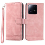 DIERFENG DF-03 Mobile Phone Case for Xiaomi 13 Pro 5G, PU Leather Stand Lines Imprinted Phone Wallet Cover