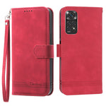 DIERFENG DF-03 for Xiaomi Redmi Note 11 4G (Qualcomm) / Note 11S 4G Phone Stand Case Lines Imprinted Leather Wallet Phone Cover