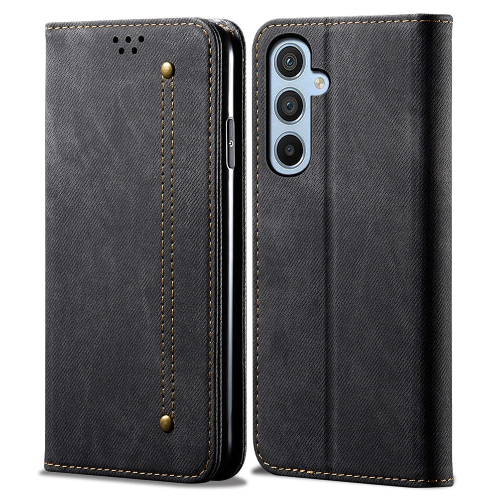 Cell Phone Case for Samsung Galaxy A54 5G, Jeans Cloth Texture Stand PU Leather Phone Wallet Cover