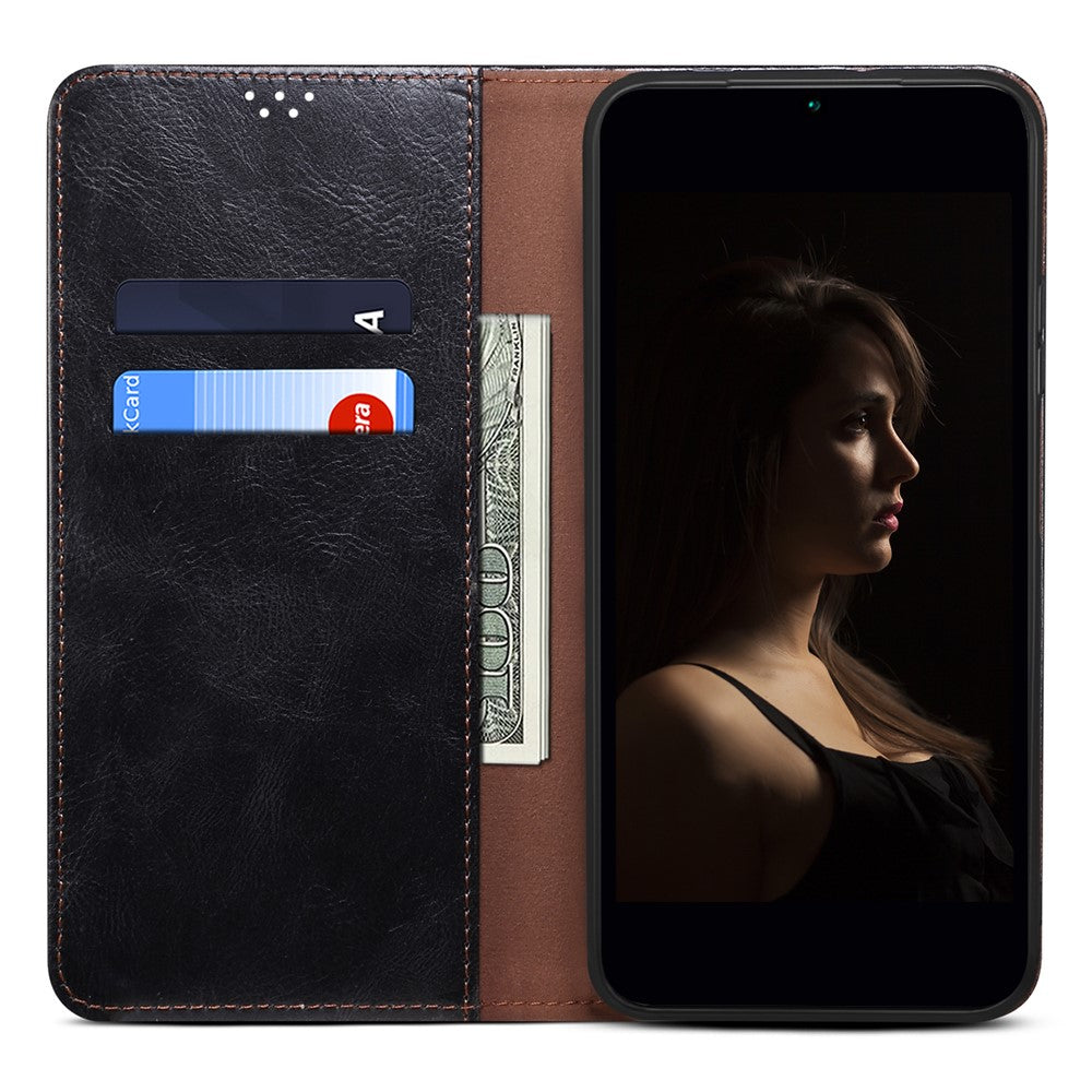 For Samsung Galaxy A54 5G PU Leather Phone Wallet Case Waxy Crazy Horse Texture Stand Cell Phone Cover