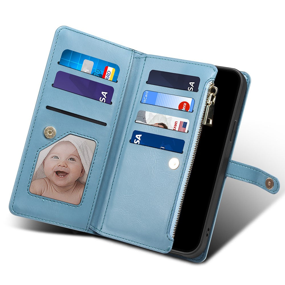 ESEBLE for Samsung Galaxy A54 5G RFID Blocking Phone Case Zipper Pocket Stand Leather Wallet Cover