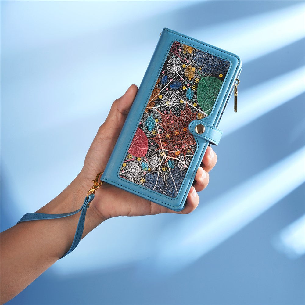 ESEBLE for Samsung Galaxy A54 5G RFID Blocking Phone Case Zipper Pocket Stand Leather Wallet Cover