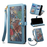 ESEBLE for Samsung Galaxy A54 5G RFID Blocking Phone Case Zipper Pocket Stand Leather Wallet Cover