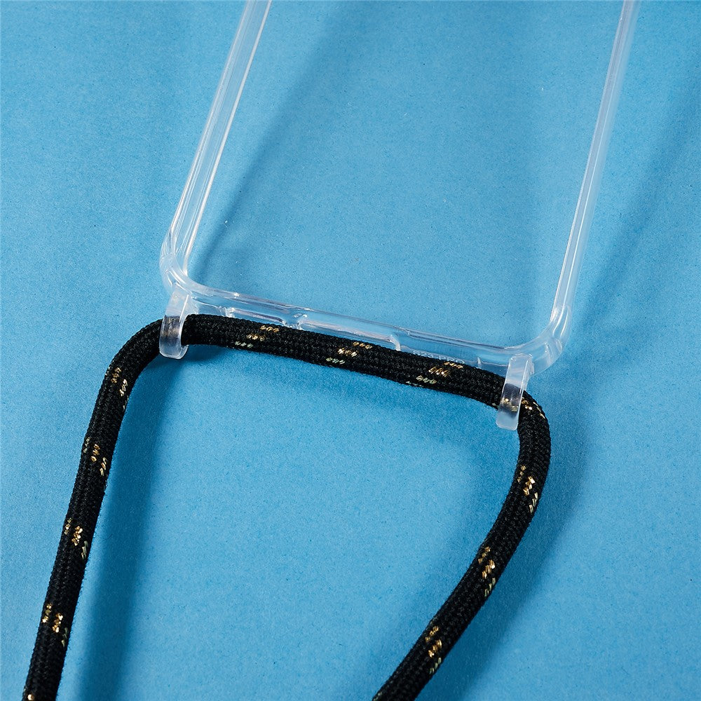 For Samsung Galaxy S23+ Clear Phone Case Long Lanyard TPU+Acrylic Protective Cover