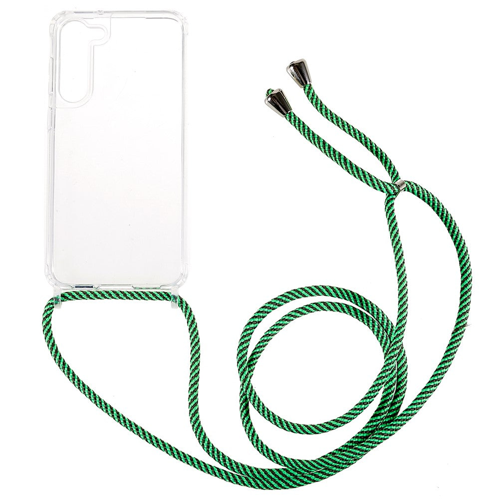 For Samsung Galaxy S23+ Clear Phone Case Long Lanyard TPU+Acrylic Protective Cover