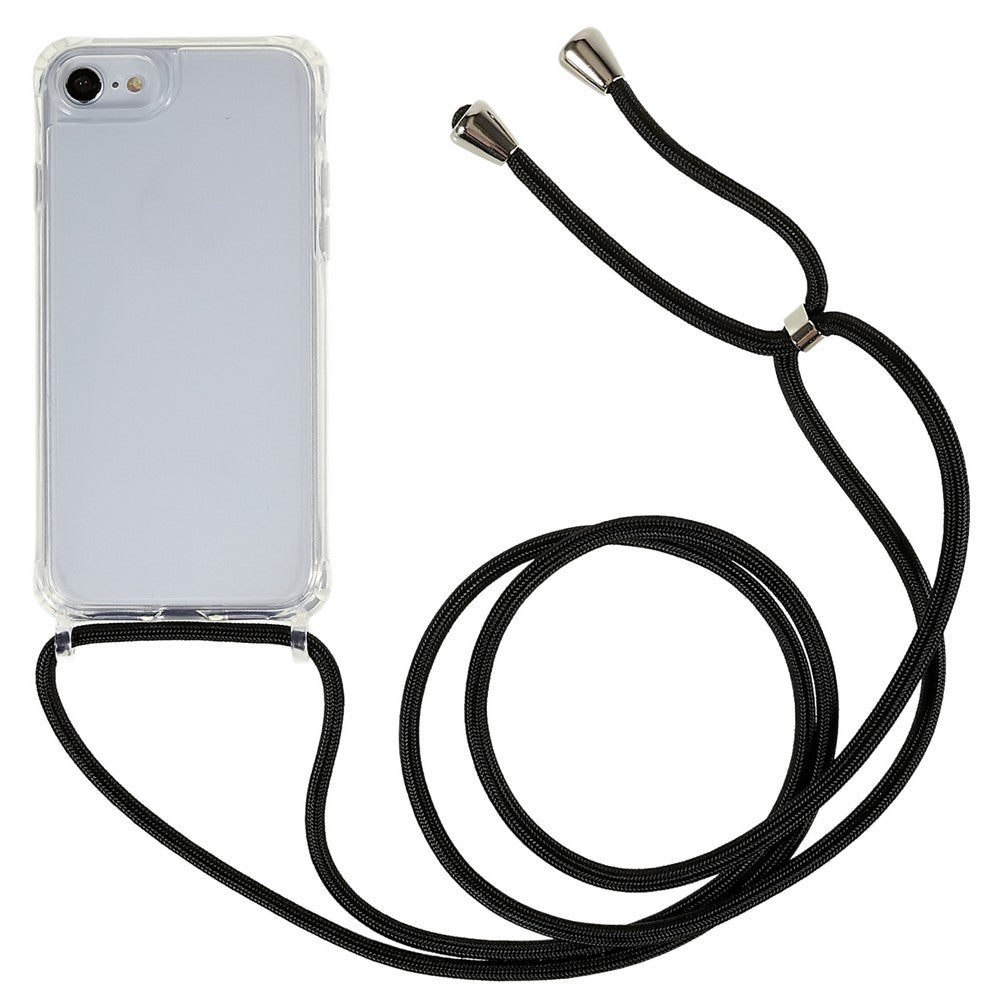 Bagcover til iPhone 7 / 8 / SE (2020) / SE (2022), Klar TPU+Akryl Telefoncover med Faldsikring og Snor