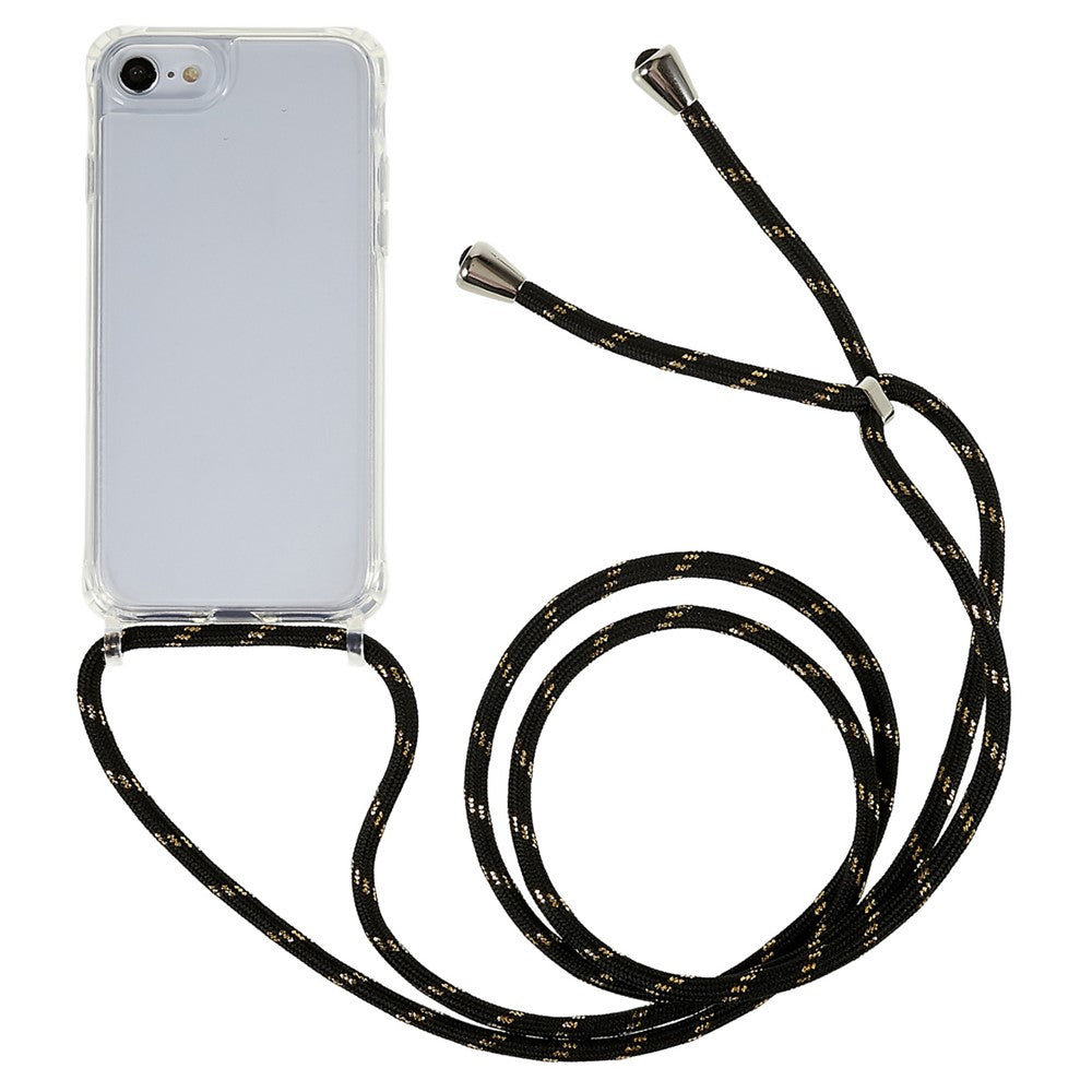 Bagcover til iPhone 7 / 8 / SE (2020) / SE (2022), Klar TPU+Akryl Telefoncover med Faldsikring og Snor