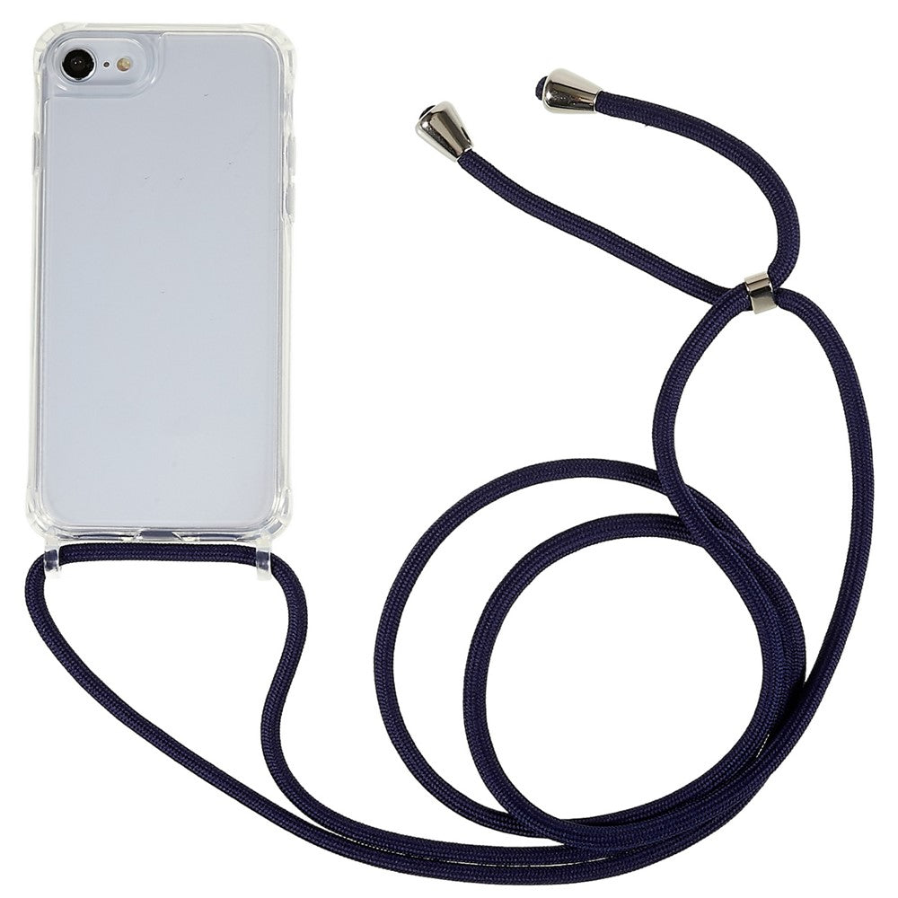 Bagcover til iPhone 7 / 8 / SE (2020) / SE (2022), Klar TPU+Akryl Telefoncover med Faldsikring og Snor