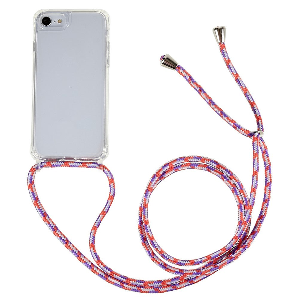 Bagcover til iPhone 7 / 8 / SE (2020) / SE (2022), Klar TPU+Akryl Telefoncover med Faldsikring og Snor