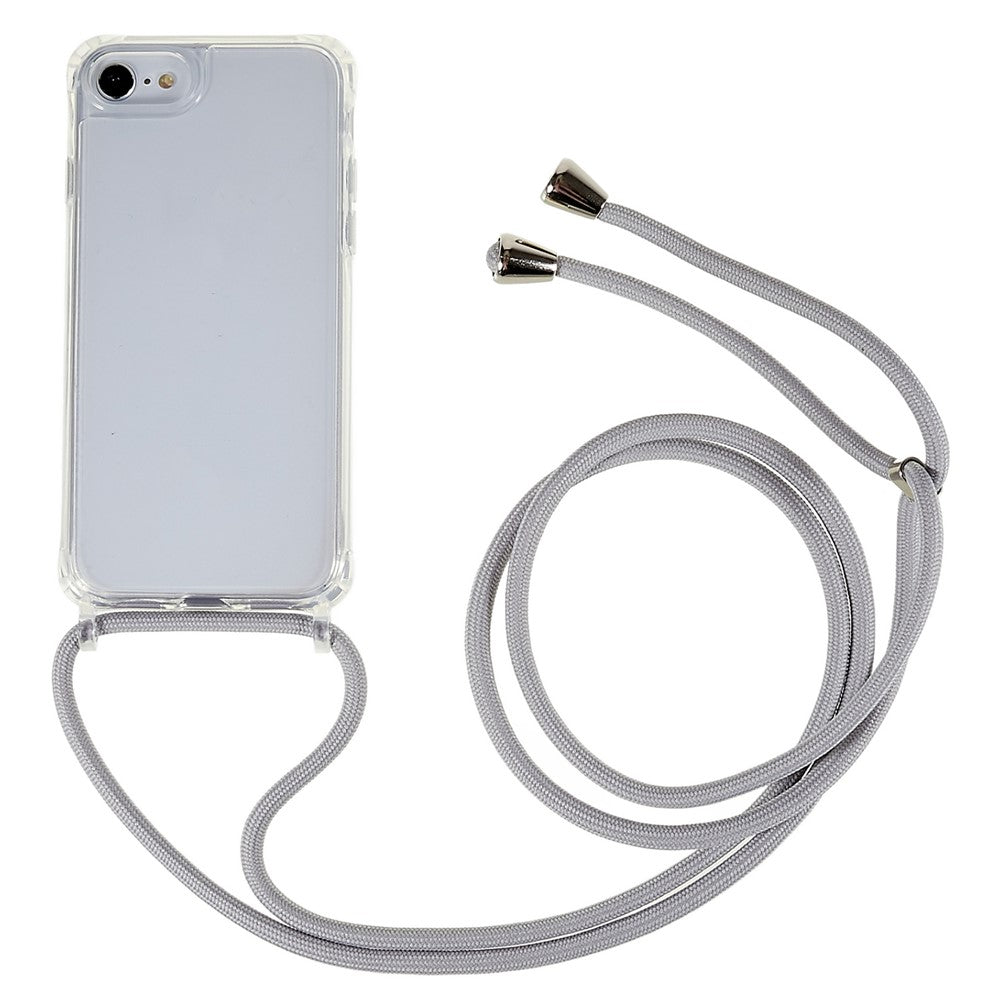 Bagcover til iPhone 7 / 8 / SE (2020) / SE (2022), Klar TPU+Akryl Telefoncover med Faldsikring og Snor