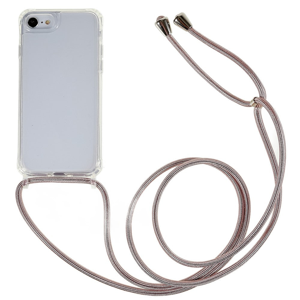 Bagcover til iPhone 7 / 8 / SE (2020) / SE (2022), Klar TPU+Akryl Telefoncover med Faldsikring og Snor
