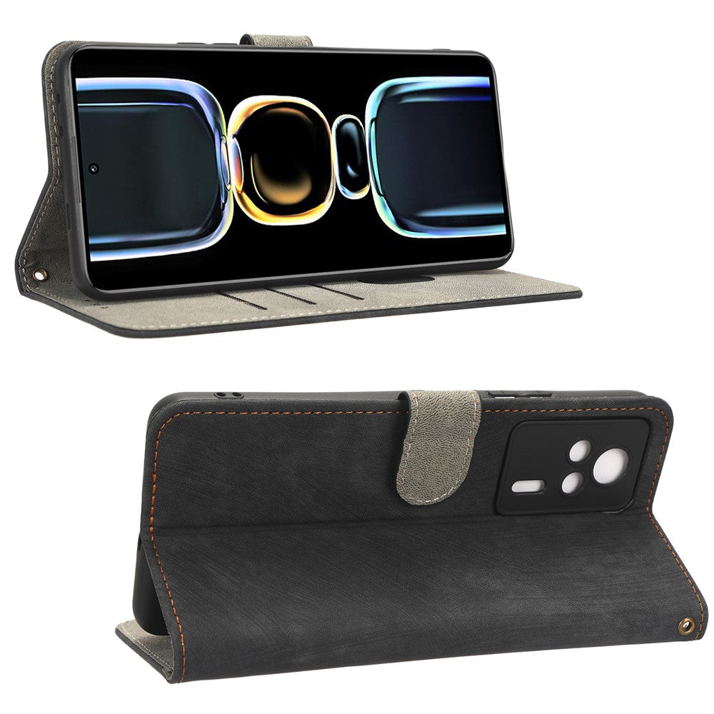 For Xiaomi Redmi K60E 5G RFID Blocking Stand Phone Case Leather Anti-scratch Protective Cell Phone Cover with Wallet