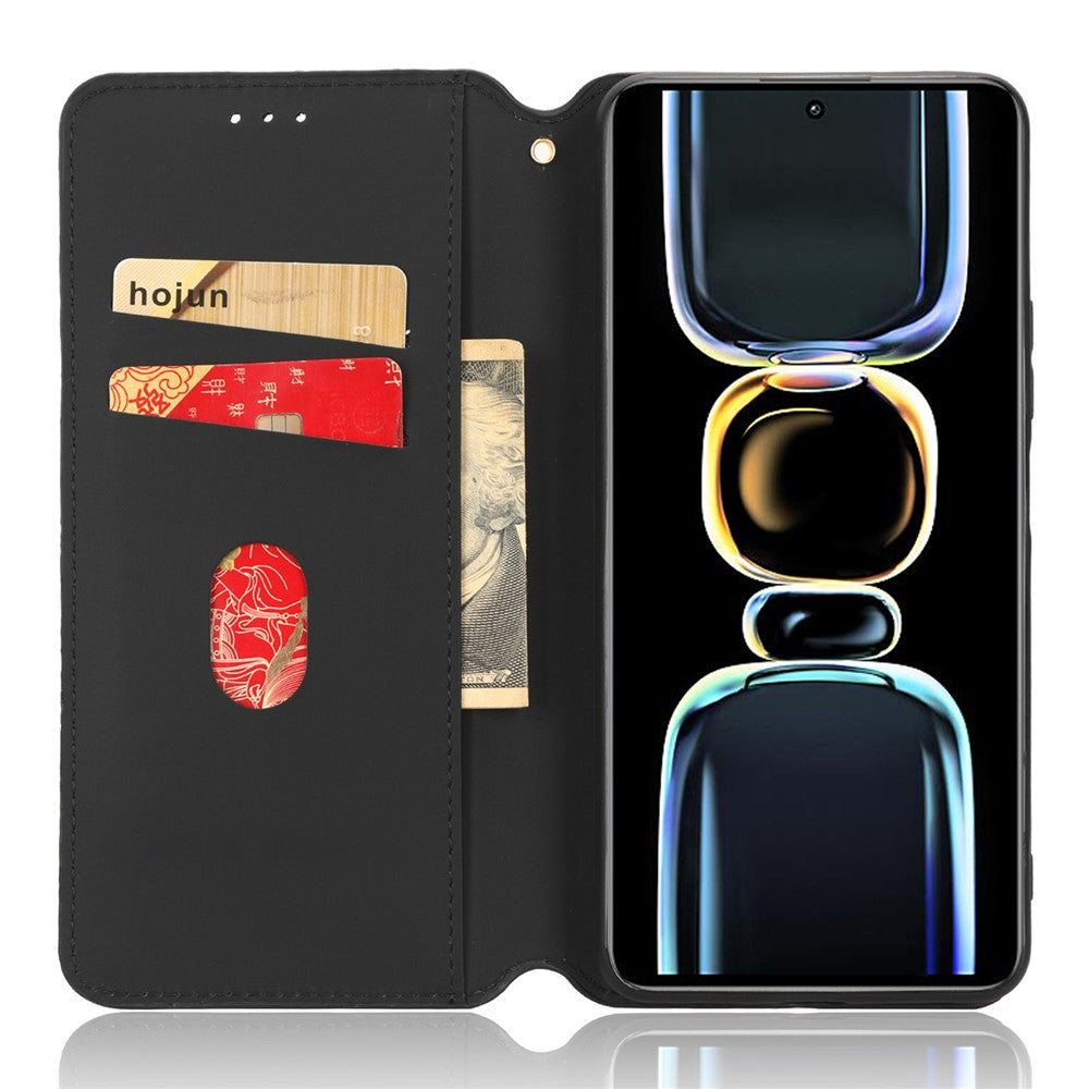 For Xiaomi Redmi K60E 5G Anti-Scratch Rhombus Pattern Imprinted PU Leather Phone Stand Wallet Cover Magnetic Phone Case