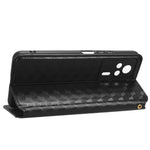 For Xiaomi Redmi K60E 5G Anti-Scratch Rhombus Pattern Imprinted PU Leather Phone Stand Wallet Cover Magnetic Phone Case
