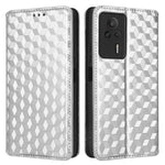 For Xiaomi Redmi K60E 5G Anti-Scratch Rhombus Pattern Imprinted PU Leather Phone Stand Wallet Cover Magnetic Phone Case