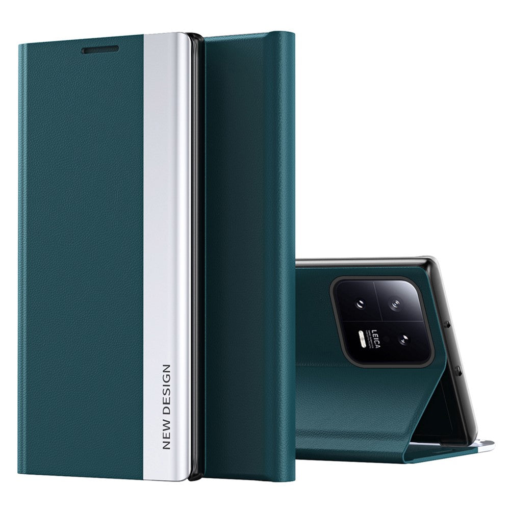 Phone Leather Case for Xiaomi 13 5G, Electroplating Anti-drop Cell Phone Stand Cover