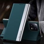 Phone Leather Case for Xiaomi 13 5G, Electroplating Anti-drop Cell Phone Stand Cover