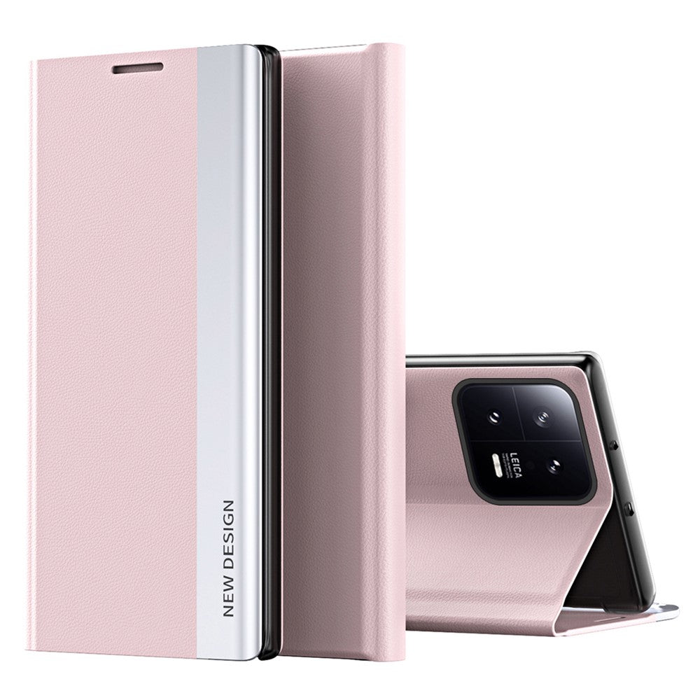 Phone Leather Case for Xiaomi 13 5G, Electroplating Anti-drop Cell Phone Stand Cover