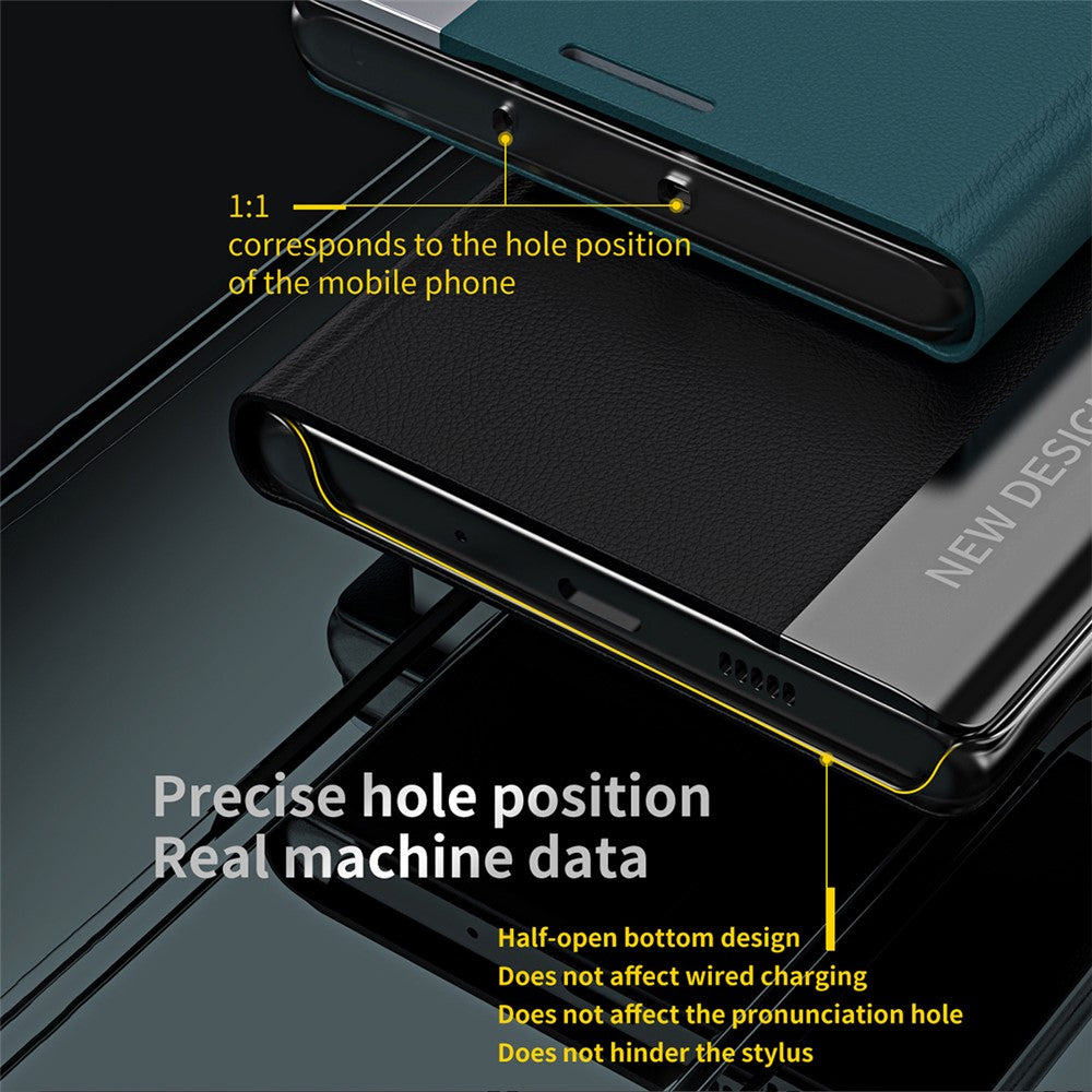 PU Leather Phone Stand Case for Xiaomi 13 Pro 5G, Electroplating Anti-scratch Smartphone Cover