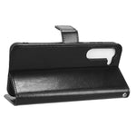 Phone Cover for Samsung Galaxy S23+ PU Leather Crazy Horse Texture Wallet Stand Phone Case with Strap
