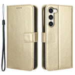 Phone Cover for Samsung Galaxy S23+ PU Leather Crazy Horse Texture Wallet Stand Phone Case with Strap