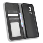 Mobilcover til Xiaomi Poco F5 Pro 5G / Redmi K60 Pro 5G / K60 5G / K60 Champion Edition, retrotekstur, stativ, tegnebogsetui i PU-læder