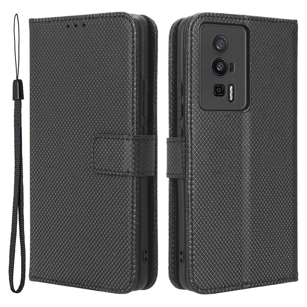 Phone Leather Case for Xiaomi Poco F5 Pro 5G / Redmi K60 Pro 5G / K60 5G / K60 Champion Edition Diamond Texture Wallet Phone Stand Cover