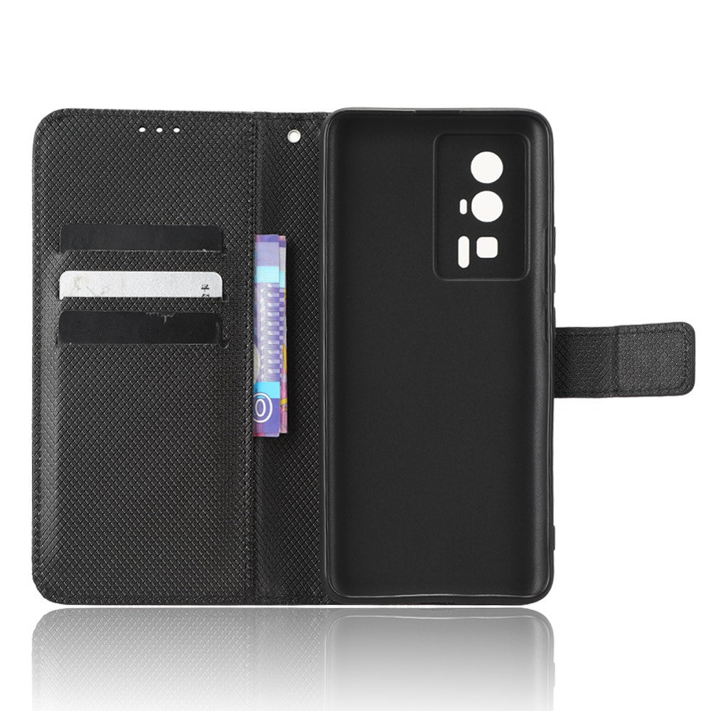 Phone Leather Case for Xiaomi Poco F5 Pro 5G / Redmi K60 Pro 5G / K60 5G / K60 Champion Edition Diamond Texture Wallet Phone Stand Cover