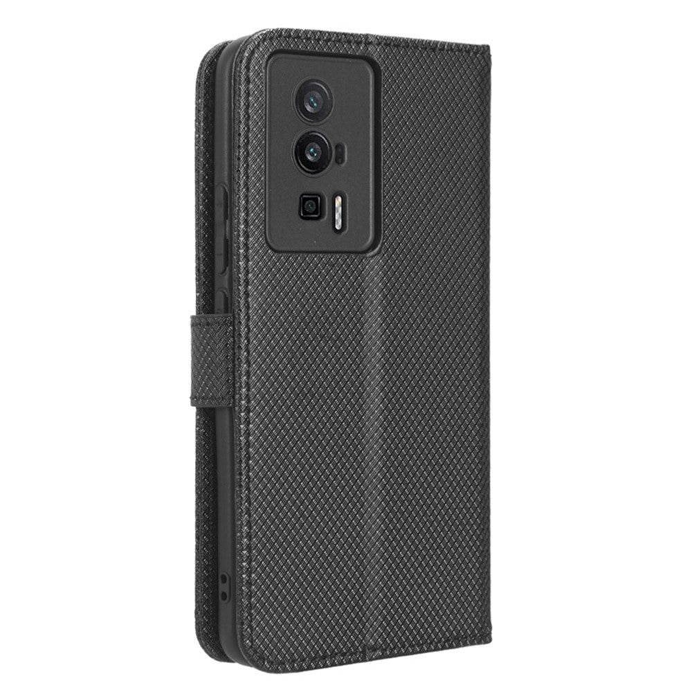 Phone Leather Case for Xiaomi Poco F5 Pro 5G / Redmi K60 Pro 5G / K60 5G / K60 Champion Edition Diamond Texture Wallet Phone Stand Cover
