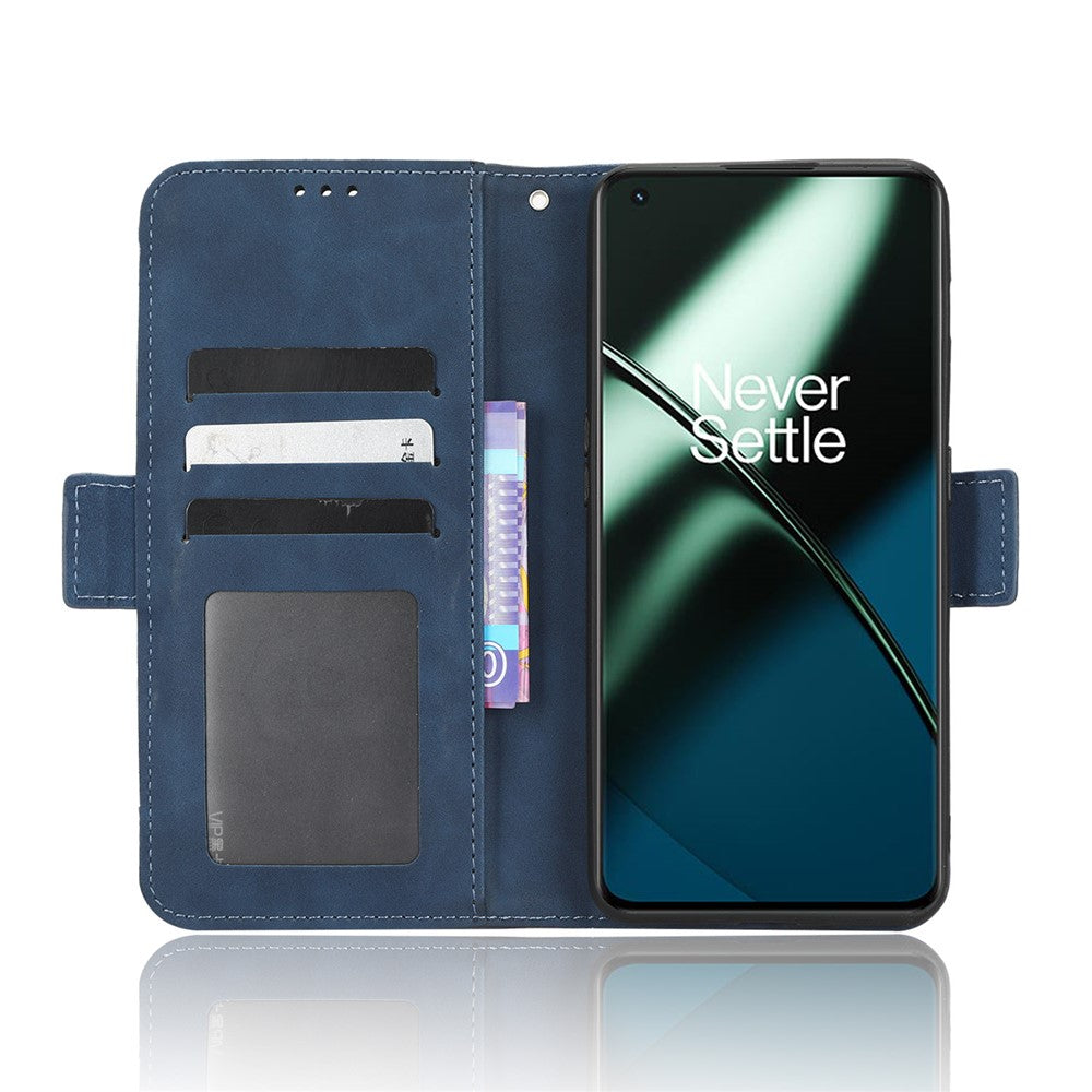 OnePlus 11 5G PU-läder stötsäkert mobilskal stativ korthållare magnetisk fällbar plånbok mobilmobilskydd