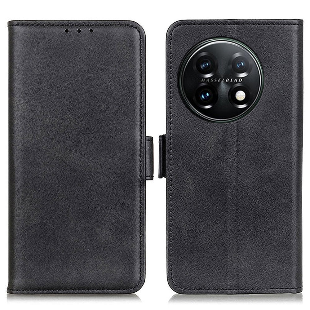 OnePlus 11 5G mobilskal Magnetiskt Plånbok Hopfällbart Stativ Dammfritt Kohudtextur PU Läderfodral