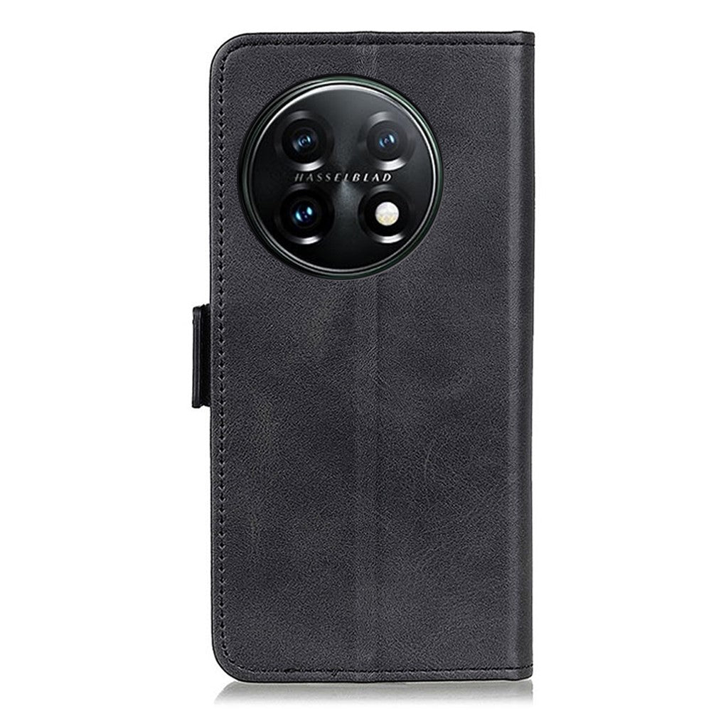 OnePlus 11 5G mobilskal Magnetiskt Plånbok Hopfällbart Stativ Dammfritt Kohudtextur PU Läderfodral