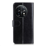 Phone Stand Case Wallet for OnePlus 11 5G, Crazy Horse Texture Magnetic Clasp PU Leather + TPU Shockproof Cover